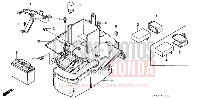 BATTERIE von CB1300 Super Bold'or ABS BARBADOS BLUE (B134) von 1995